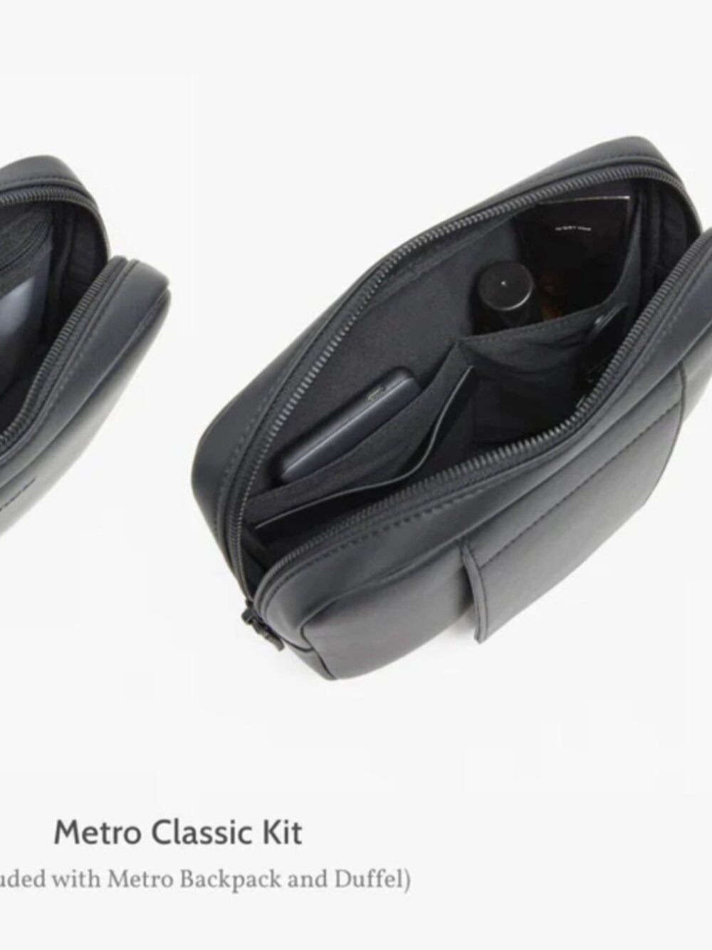 Monos Metro Classic Kit Travel Bag – Carbon Black (Vegan Leather) – Like New